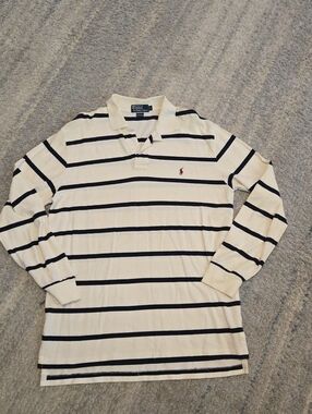 Vintage 90s Polo Ralph Lauren Striped Rugby Shirt Size Large